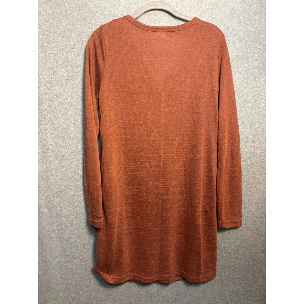 La Miel Rust Brown Button Front Cardigan Duster‎ Boho Granola Girl Medium